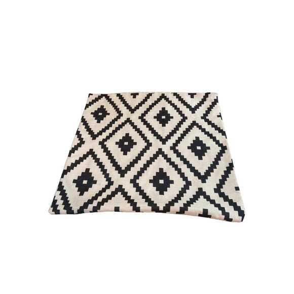 Decorative Black Cream Geometric Square Pillow Cases Set of 3 - Picture 3 of 8